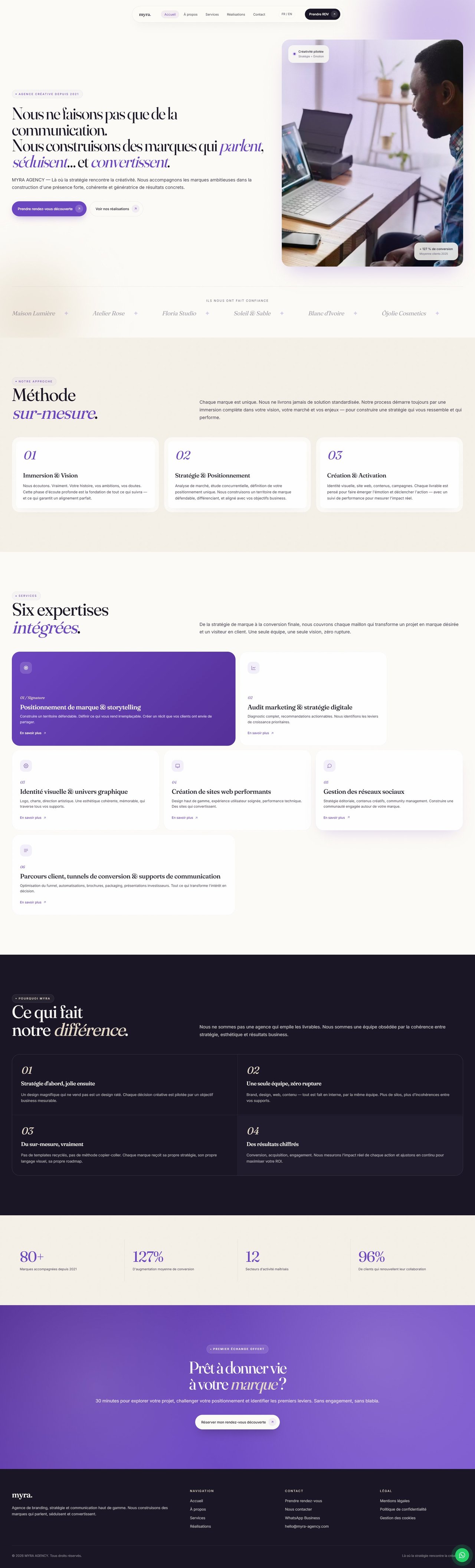 Aperçu du site MYRA Agency